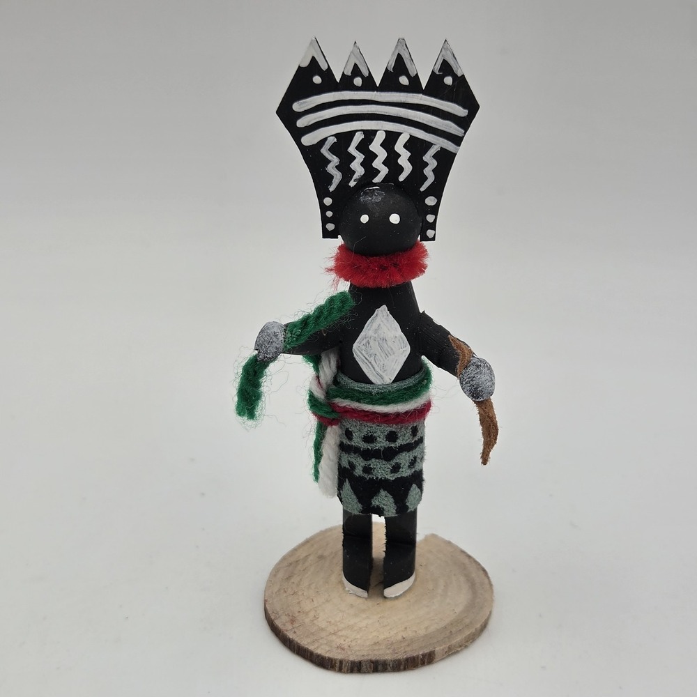 Vintage Hand Crafted Hopi, Kachina Doll "Apache Crown Dancer By C. T.